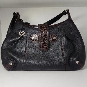 Vintage Brighton Pebble Leather Handbag Black/Brown